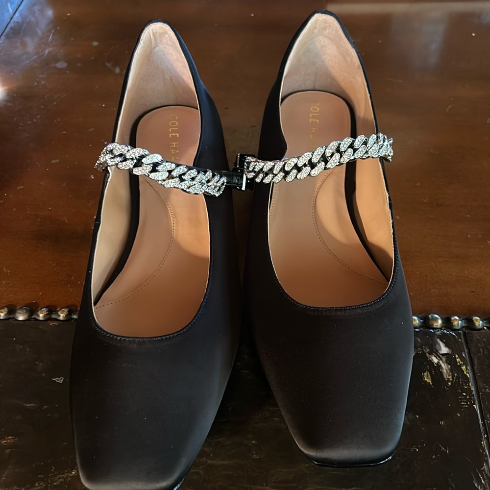 Black satin Mary Jane Ballet flat size 9.5
